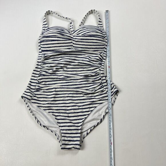 NIPTUCK One Piece Swimsuit Mutli Fit Cup Slimming Ruched Striped Women's US 8 - Picture 5 of 8